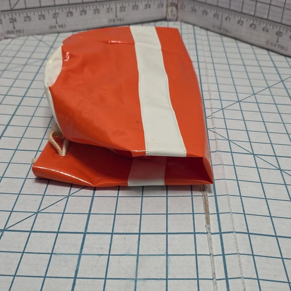 Orange and‎ White Vinyl Duffle/Tote Bag Vintage 1980s, Preloved